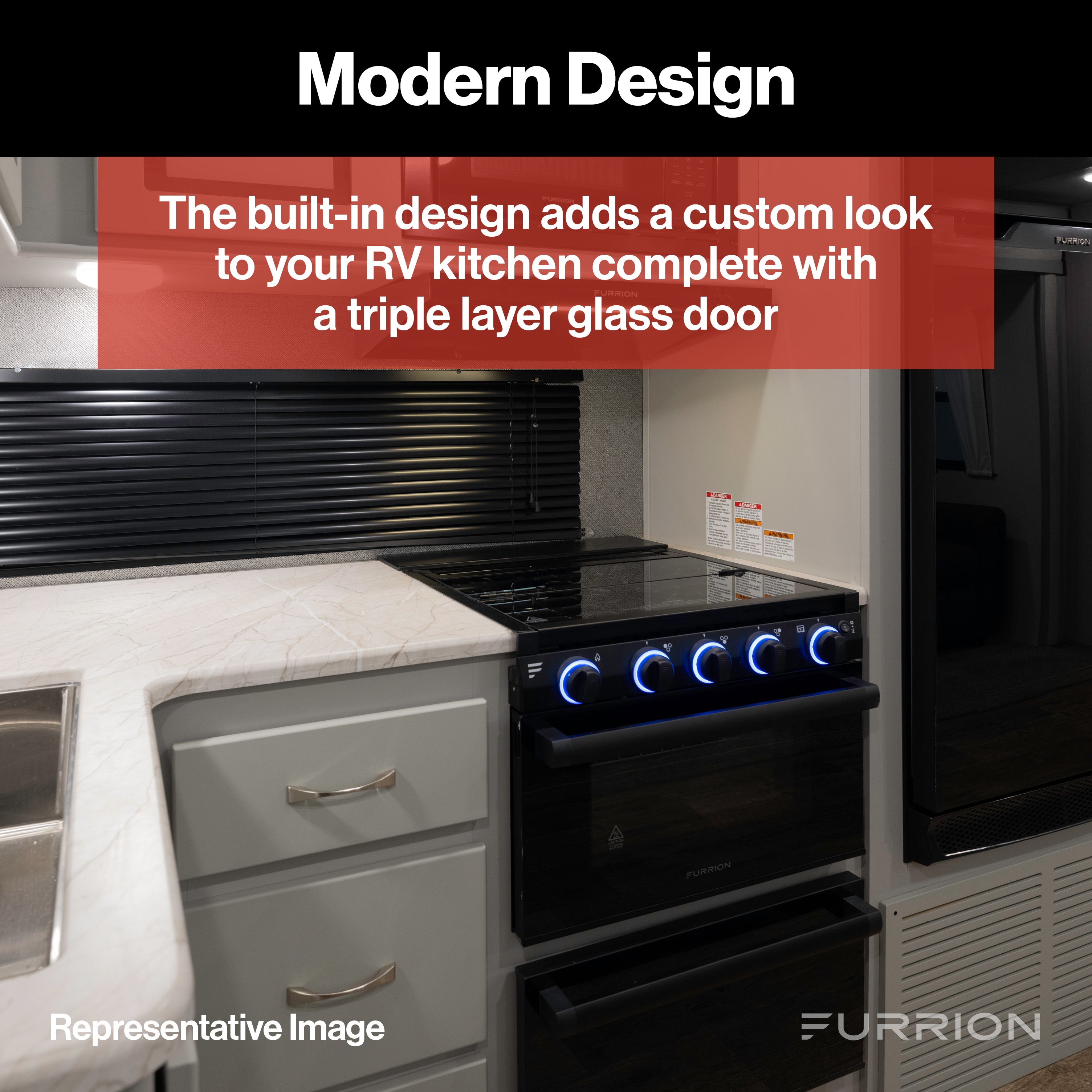 Furrion Chef Collection® Built-in Gas RV Oven - 21" Black #FG21MA1EA-BG2021123921