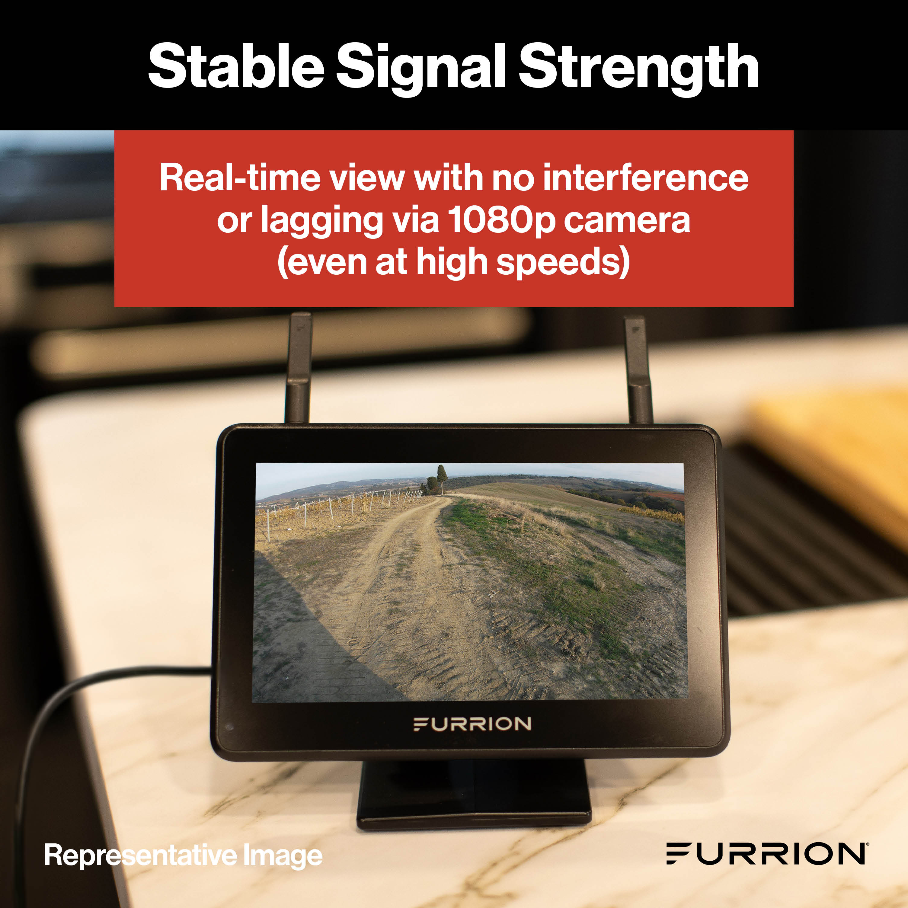 Furrion Vision S®+ RV Observation System - 7" Monitor, Side Cameras with LED Marker Lights, Sharkfin Camera #FOS7HTAEN2021124369