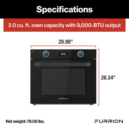 Furrion Chef Collection® Built-in Gas RV Oven - 21" Black #FG21MA1EA-BG2021123921