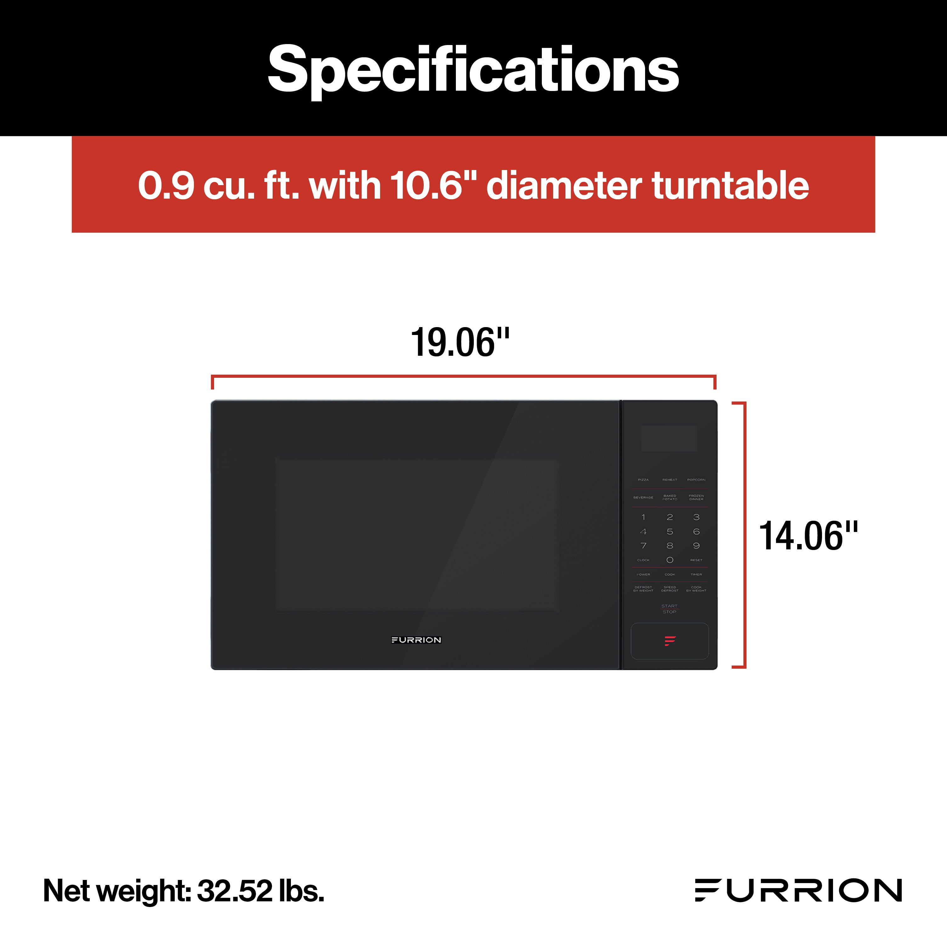 Furrion RV Microwave - 0.9 cu. ft, Black #FMSN09-BL2021123619