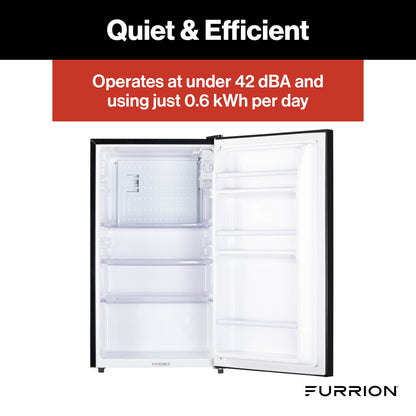 Furrion RV Refrigerator - 110V, 3.2 cu. ft., Black Glass Finish 3-2-CF-110V-REFRIGERATOR