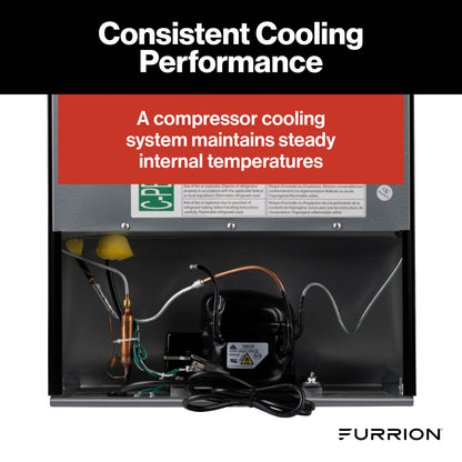 Furrion RV Refrigerator - 110V, 3.2 cu. ft., Black Glass Finish 3-2-CF-110V-REFRIGERATOR