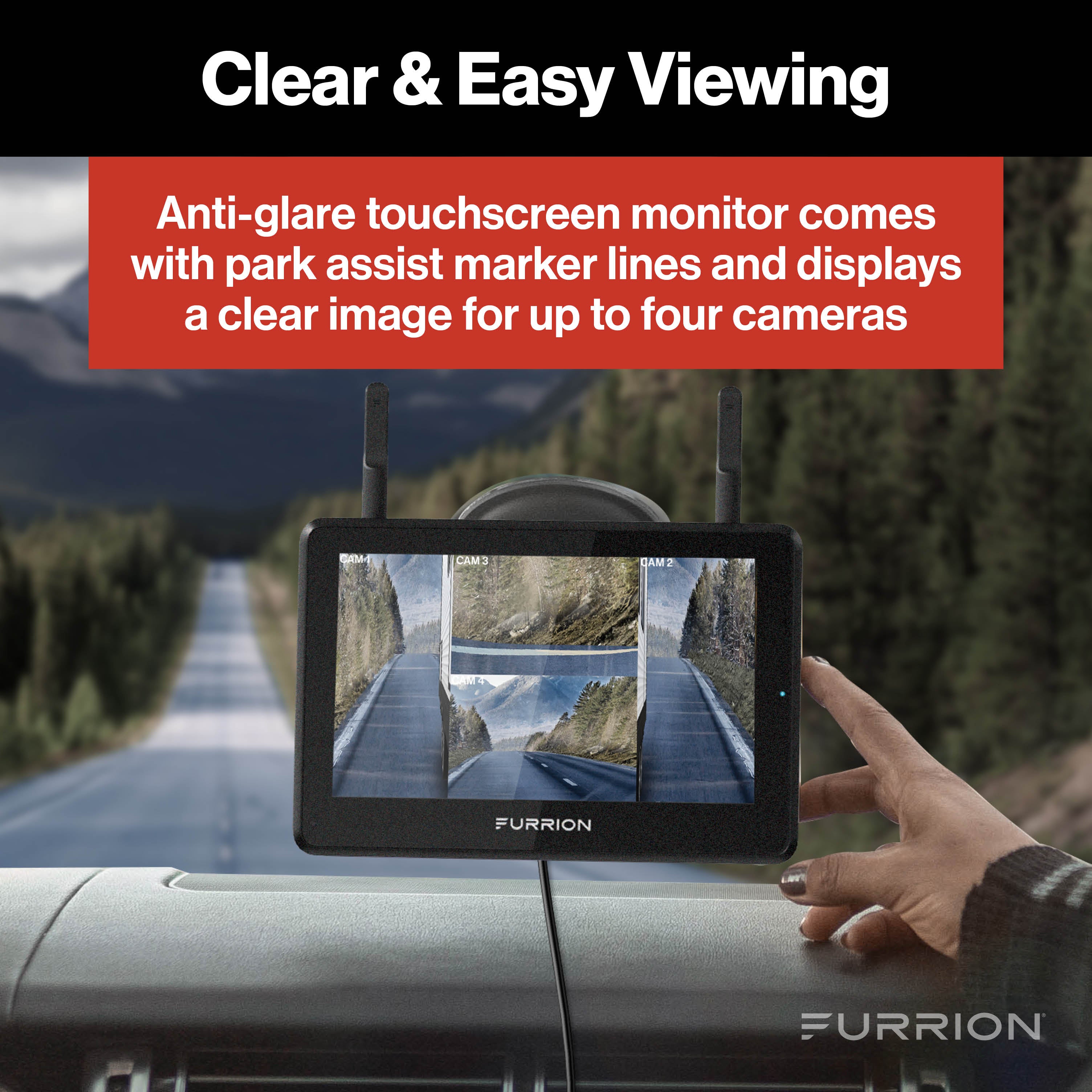 Furrion Vision S®+ RV Backup Camera System - 5" Monitor, Rear Sharkfin Camera #FOS5HTASF2021124370