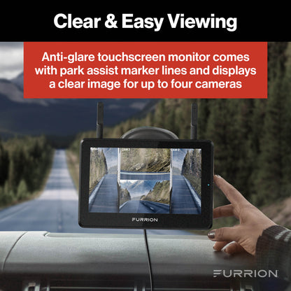 Furrion Vision S®+ RV Backup Camera System - 5" Monitor, Side Cameras, Rear Sharkfin Camera # FOS5HTAEN2021124375