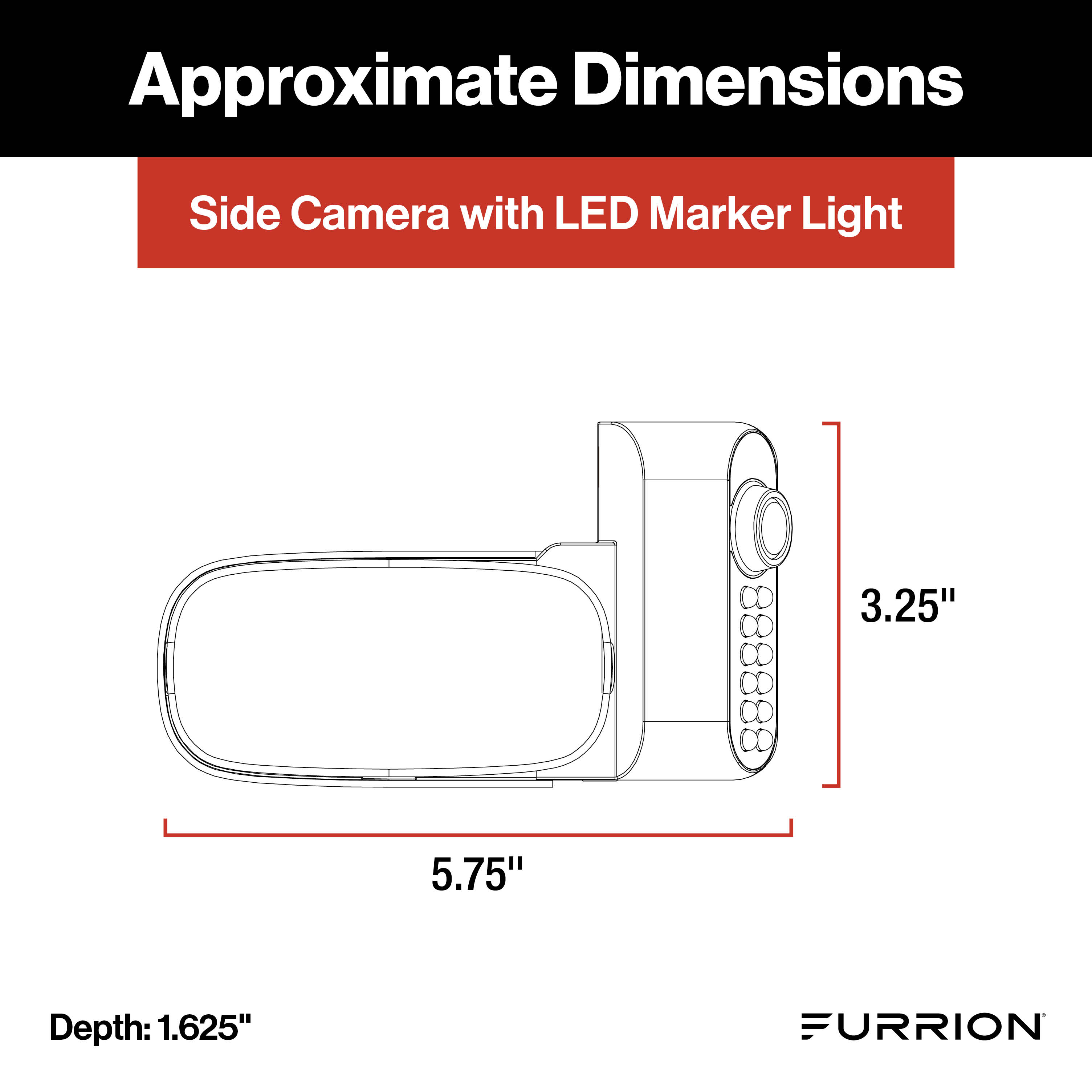 Furrion Vision S®+ RV Observation System - 7" Monitor, Side Cameras with LED Marker Lights, Sharkfin Camera, Rear Camera with LED Marker Light #FOS7HTAPM2021124366